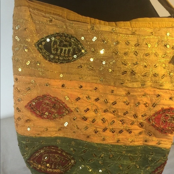 Denim‎ material Crossbody purse Sequence patchwork - Picture 3 of 4